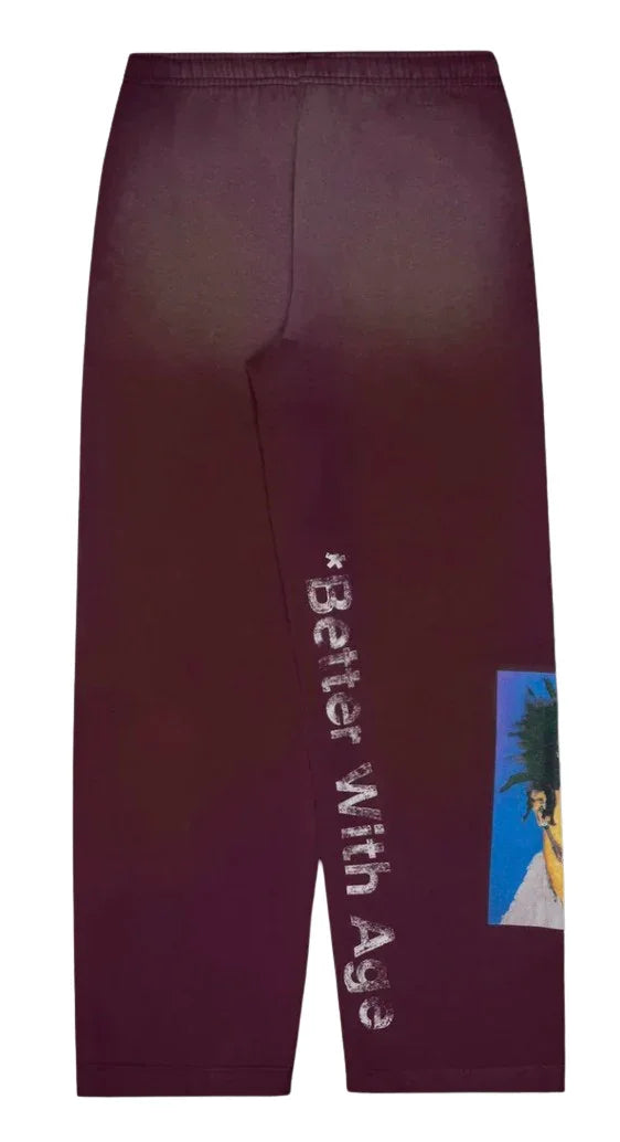 *Better With Age 'Psychodelic' Burgundy Sweatpants