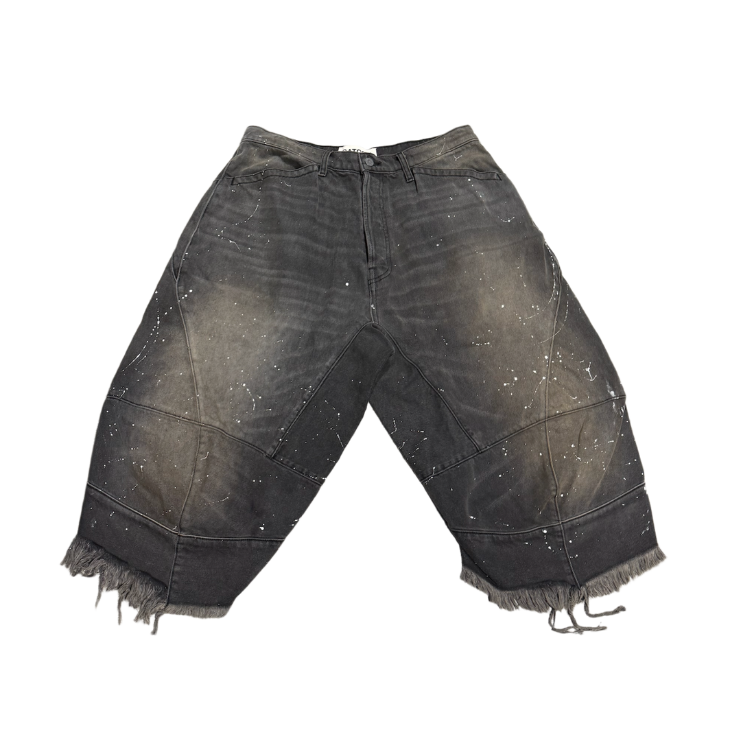 Satoshi Nakamoto 'Acid Rain' Long Jean Shorts
