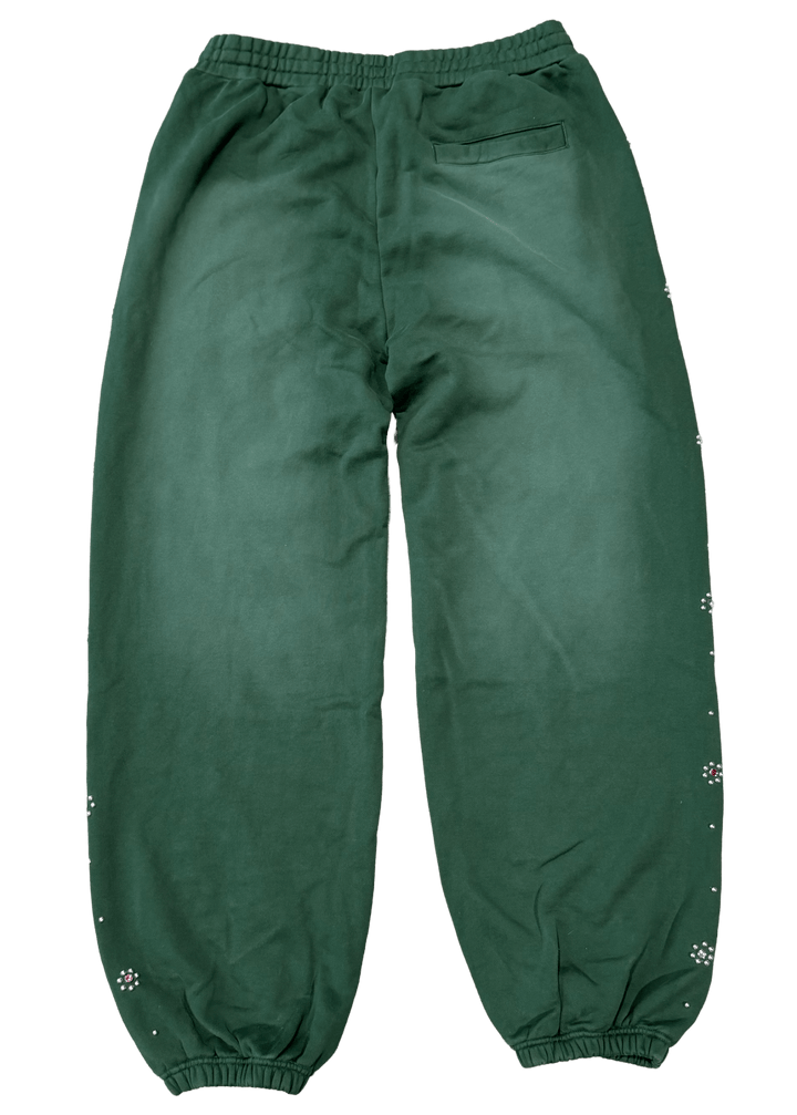 Happy Memories Don't Die HMDD 'Green Flower' Studded Sweatpants