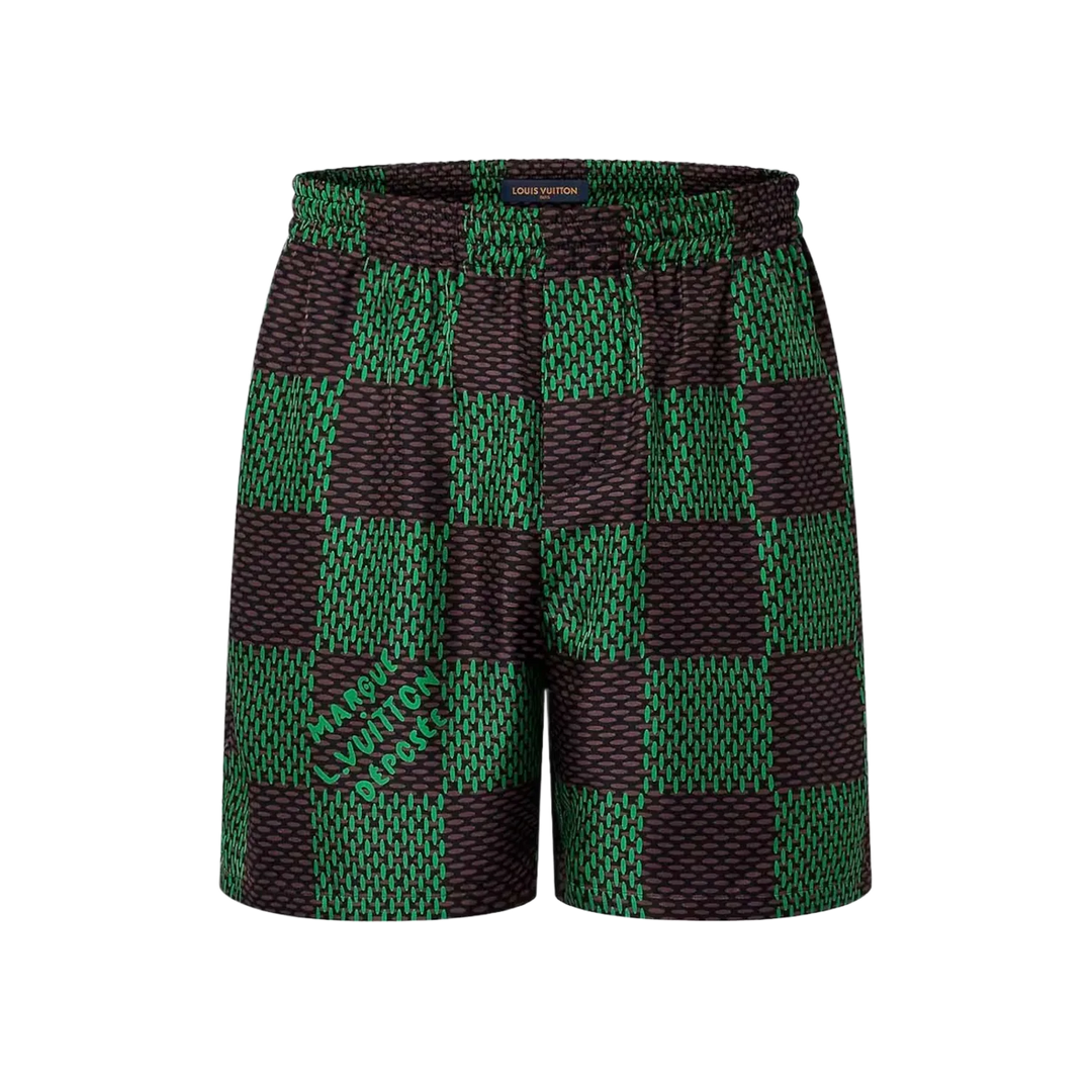 Louis Vuitton Damier Silk Shorts Jolly Green