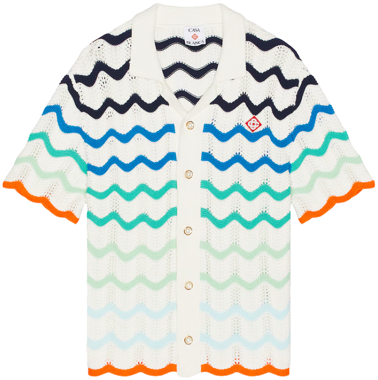 Casablanca 'Blue Gradient' Wave Knit Shirt