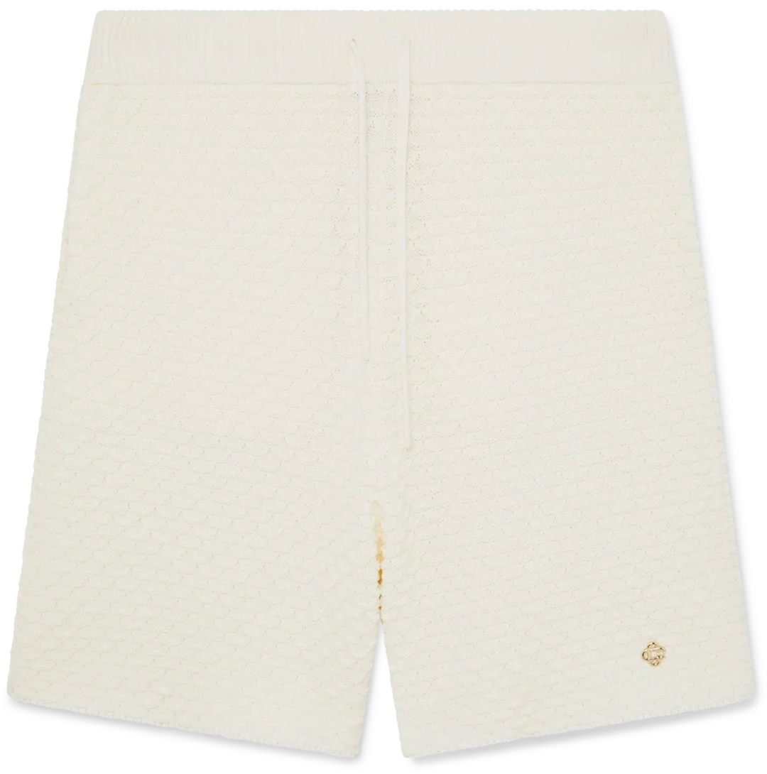 Casablanca 'Summer' Cream Monogram Towel Shorts