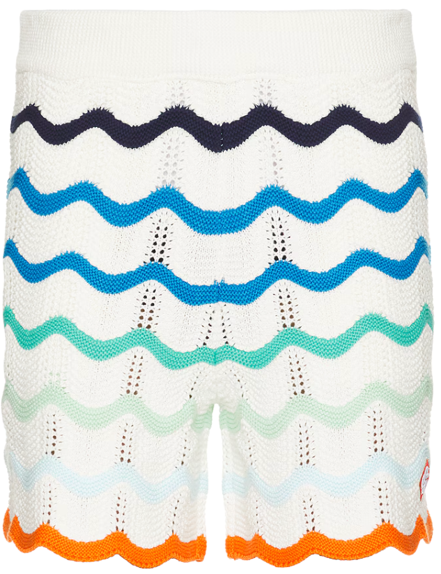 Casablanca 'Blue Gradient' Wave Knit Shorts