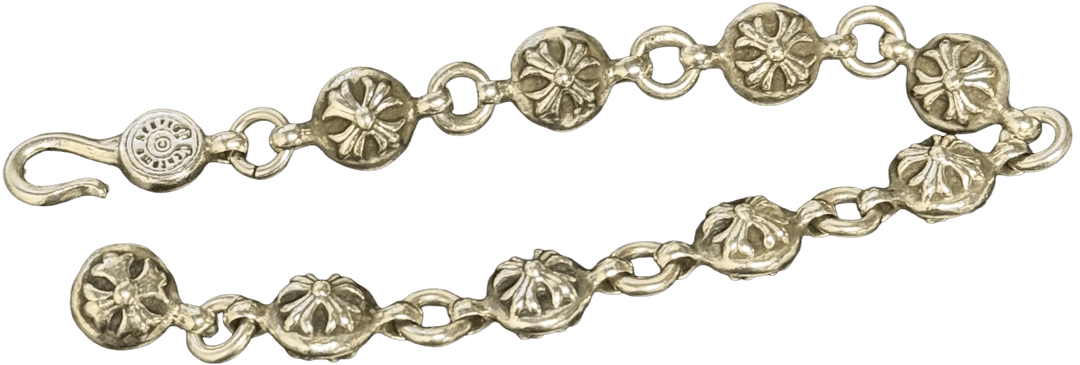 Chrome Hearts 'Crossball' 9 Link Silver Bracelet