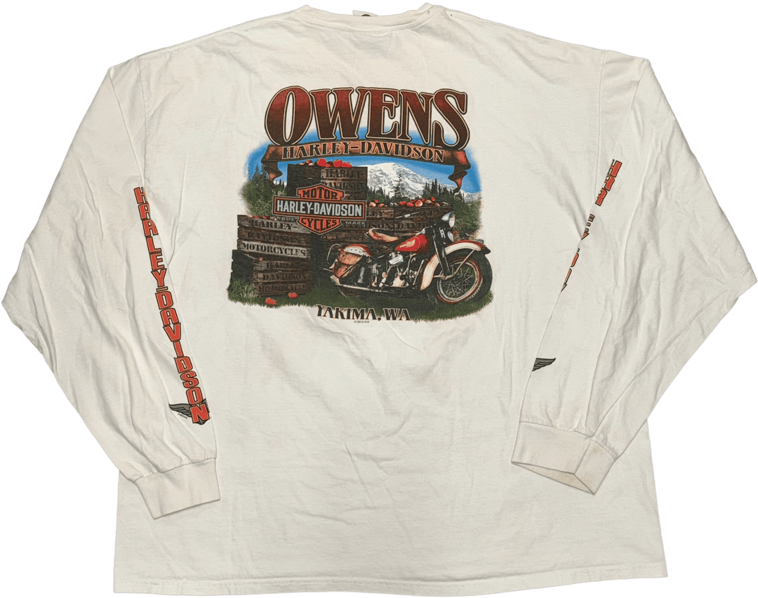 Harley Davidson 'Owens' White Vintage Longsleeve Tee