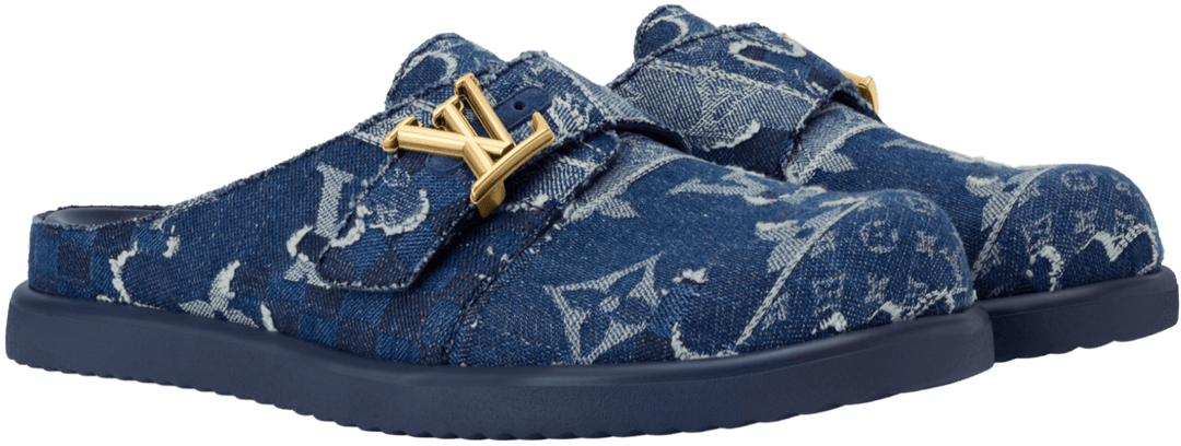 Louis Vuitton 'Navy Boro' Easy Mule Slippers