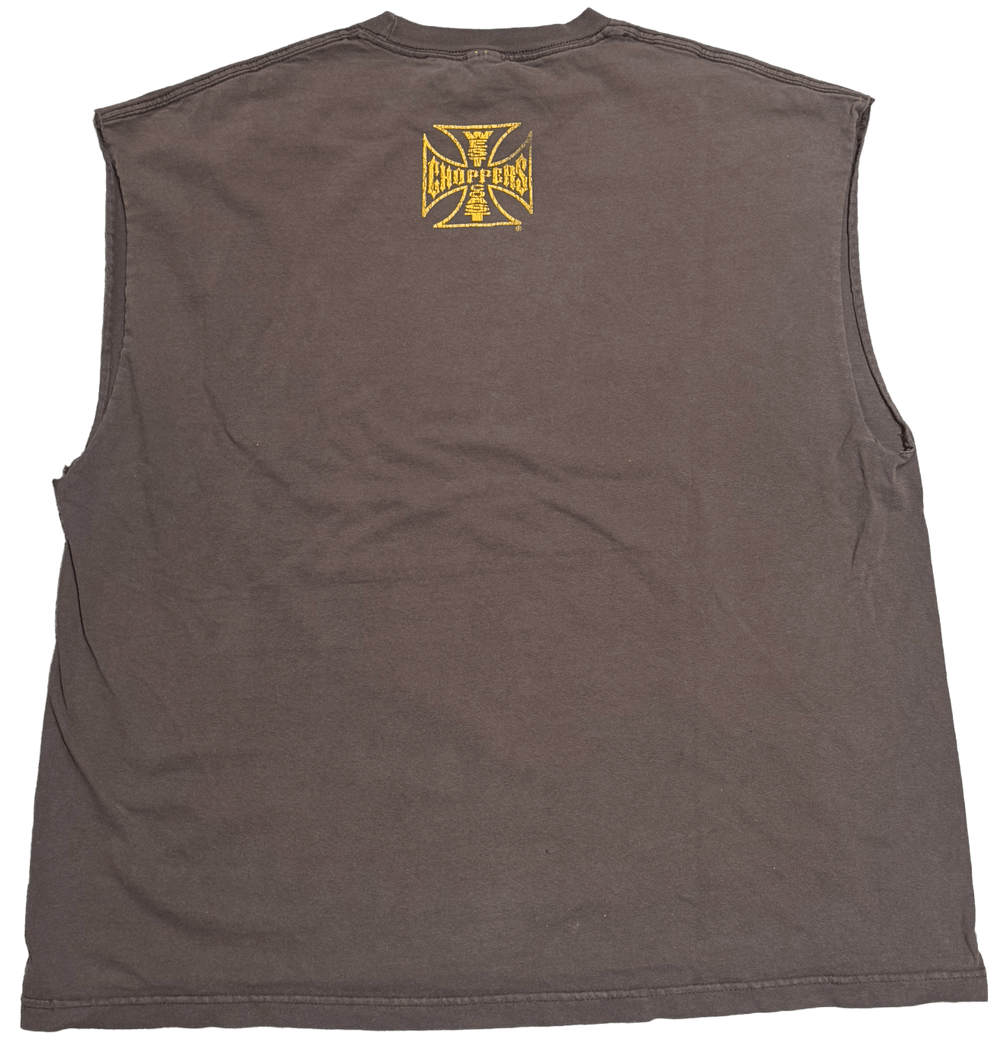West Coast Choppers  'Chopper Life' Vintage Cut Off Brown Tee