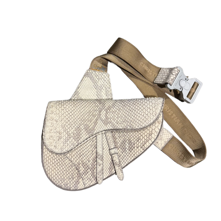 Dior 'Beige' Python Saddle Bag