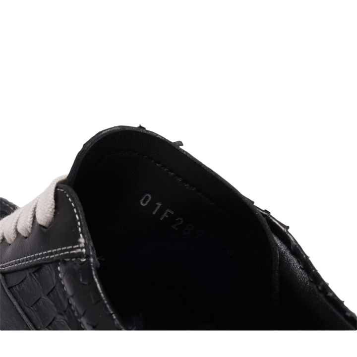 Rick Owens 'Black/Milk' Embossed Python Vintage Sneaks