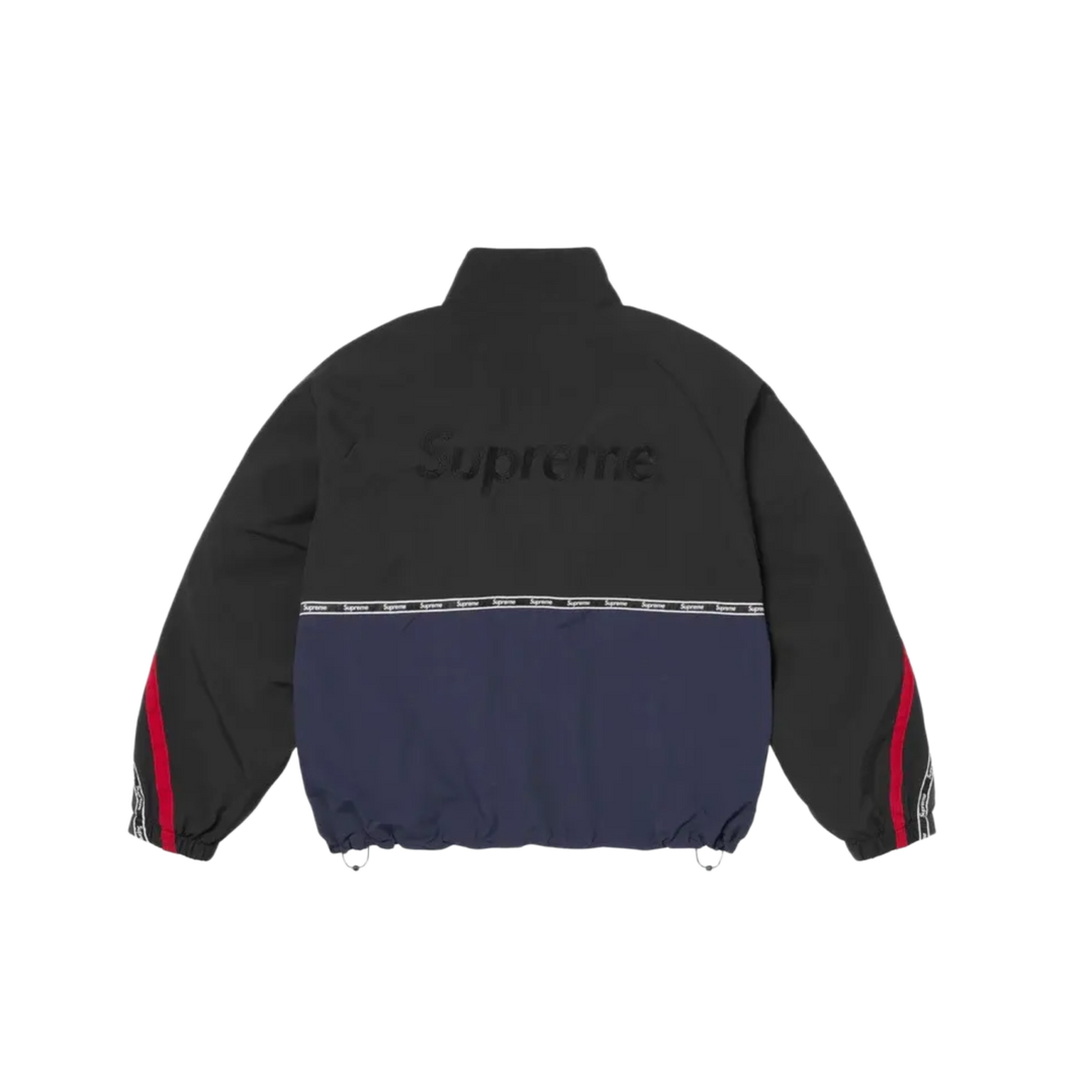 Supreme Logo 'Navy' Taping Track Jacket