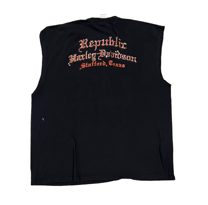 Harley Davidson 'Republic' Studded Vintage Cutoff