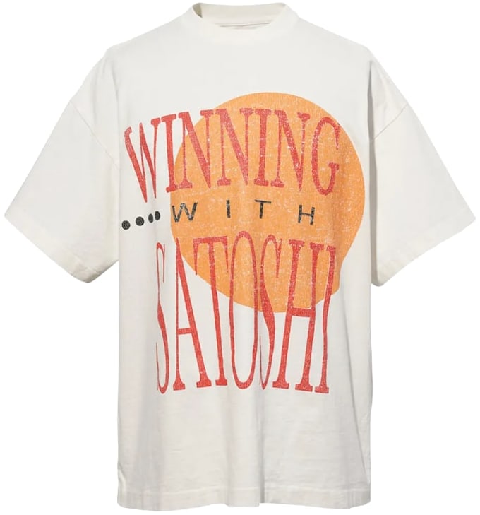 Satoshi Nakamoto 'Winning' White Tee