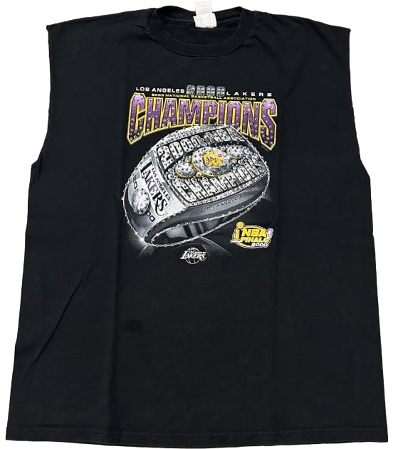 Lakers '2000 Championship' Rhinestone Vintage Cutoff Tee