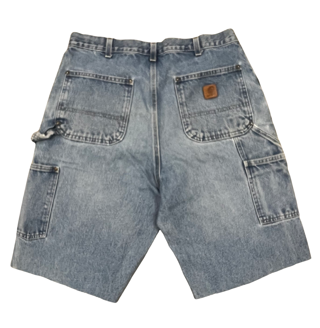 Carhartt 'Paint Splatter' Blue Jean Shorts