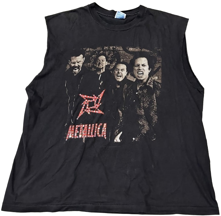 Metallica 'On The Load Again '96' Vintage Rhinestone Cutoff Tee