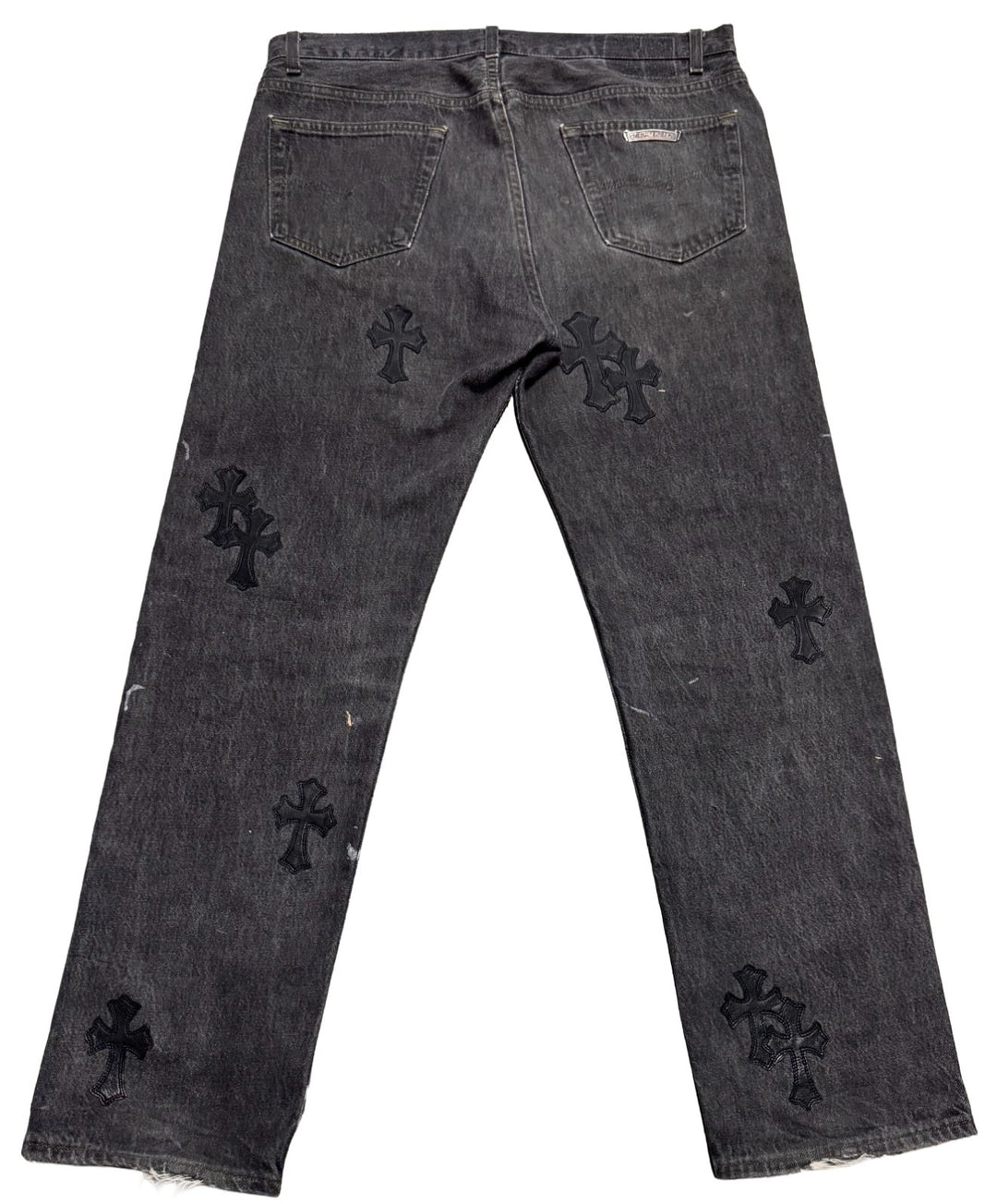 Chrome Hearts '20 Patch' Bleached Black Jeans