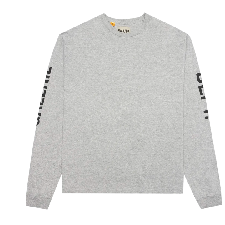 Gallery Dept Grey & Black 'French' Logo Longsleeve Tee