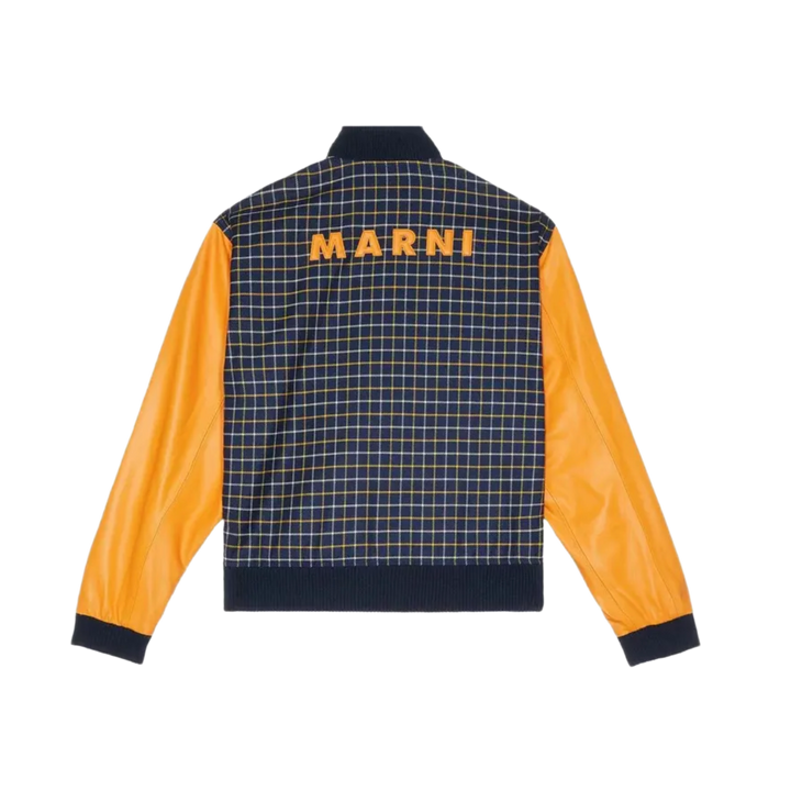 Marni 'Navy/Orange' Checkered Varsity Jacket