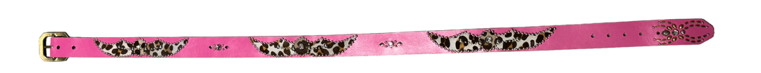 Studded 'Cow Hair Spider Gem' Pink Belt