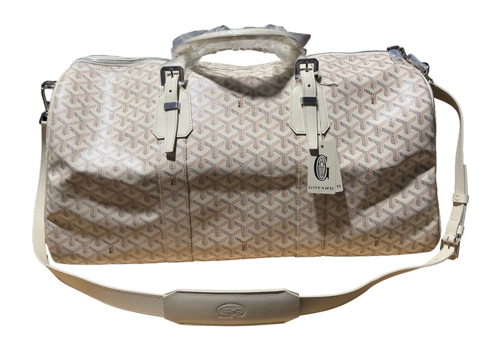 Goyard 'Sand' Boston 50 Duffle w/ Leather Strap