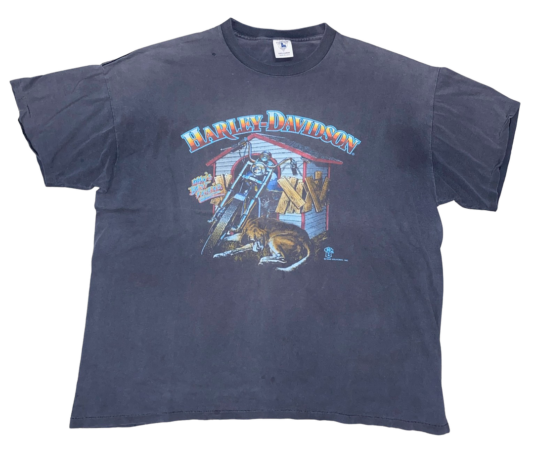 Harley Davidson 'Man's Best Friend' Vintage Grey Tee