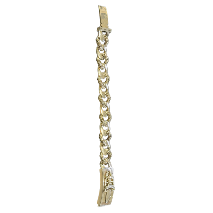 Chrome Hearts 'Fancy Link' Silver Dagger 9.5 In. Bracelet