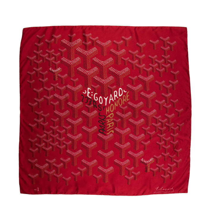 Goyard Goyardine 'No.1 Burgundy' Silk Scarf