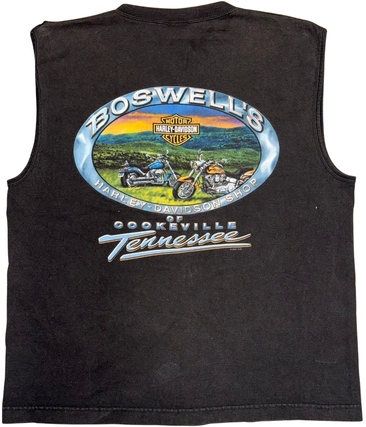 Harley Davidson 'Boswell' Black Vintage Cutoff Tee