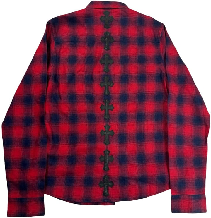 Chrome Hearts 'Red/Blue' Black Cross Patch Flannel