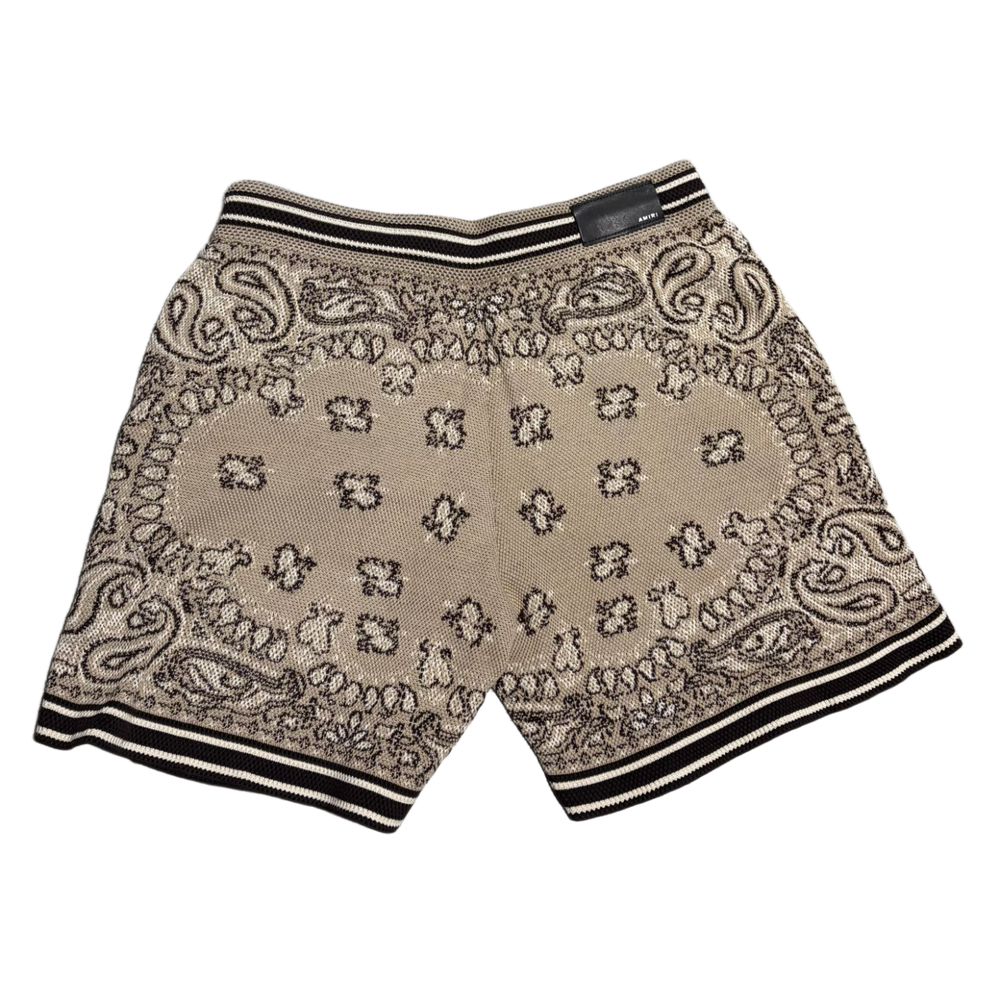 Amiri 'Tan' Crochet Bandana Shorts