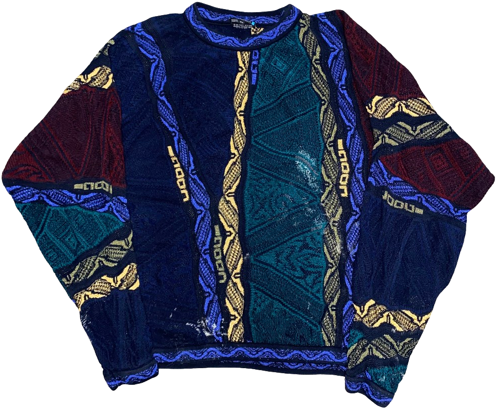 Coogi 'Green and Blue' Vintage Knit Sweater