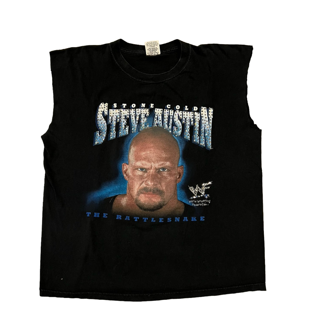 Stone Cold 'The Rattlesnake' Rhinestone Vintage Cutoff