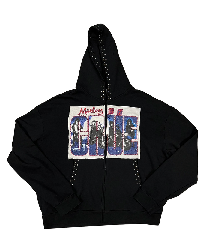 Bossi 'Motley Crue' Vintage Rhinestone Zip-Up