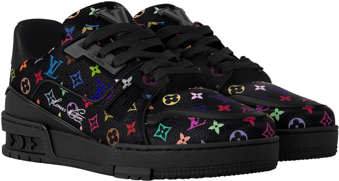 Louis Vuitton x Takashi Murakami 'Black' Monogram LV Trainer
