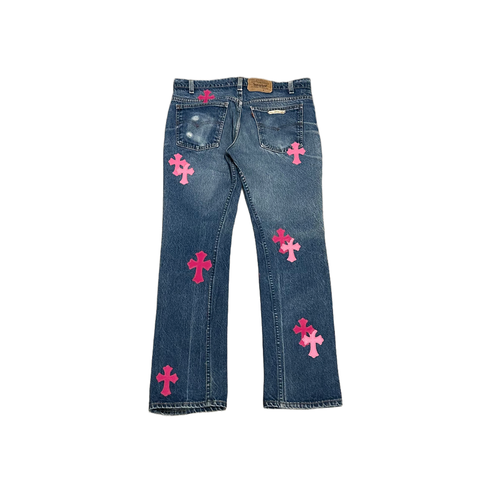 Chrome Hearts 'Double Pink' 19 Patch Levi Jeans