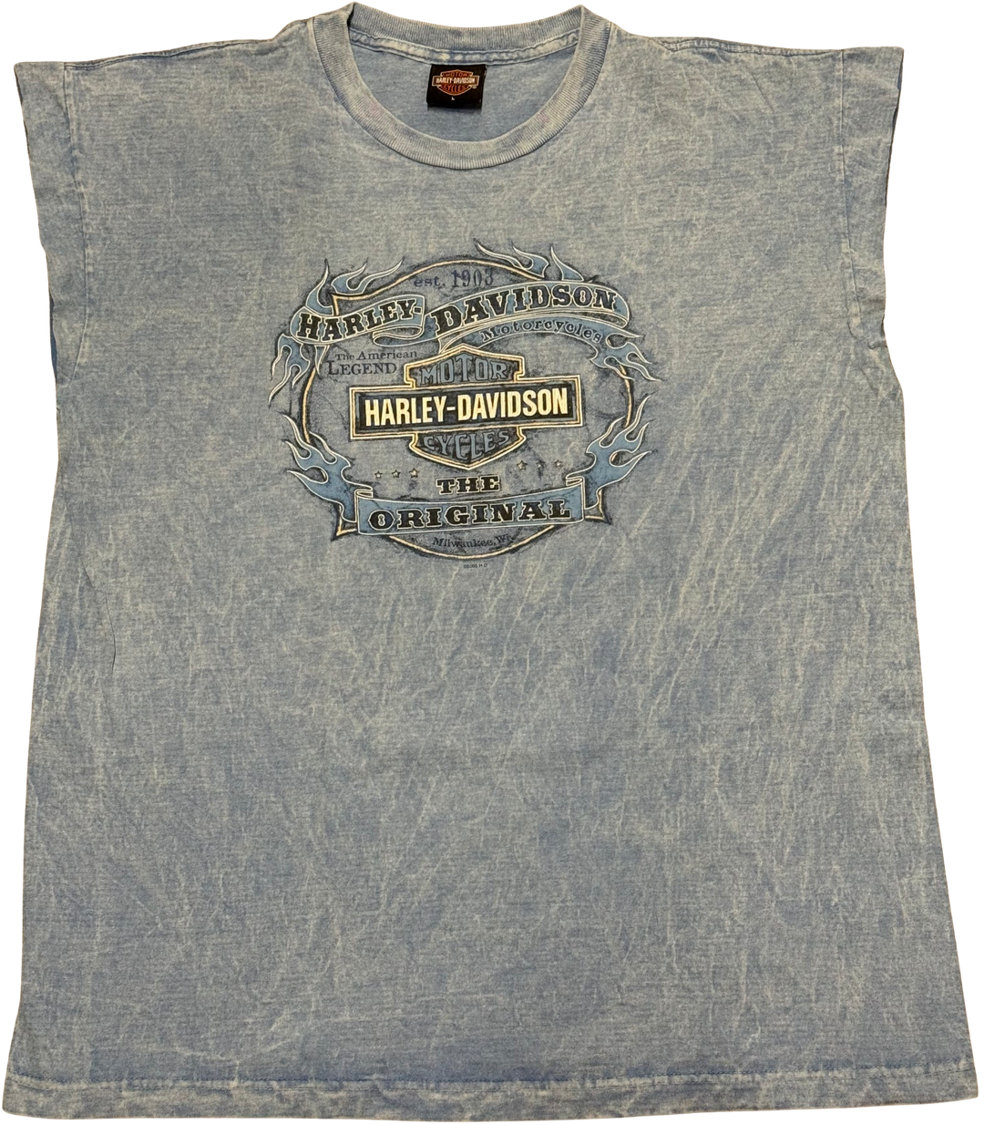 Harley Davidson 'Maui' Vintage Blue Cutoff Tee