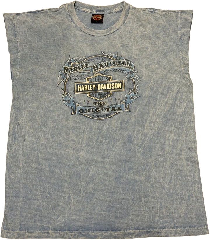 Harley Davidson 'Maui' Vintage Blue Cutoff Tee
