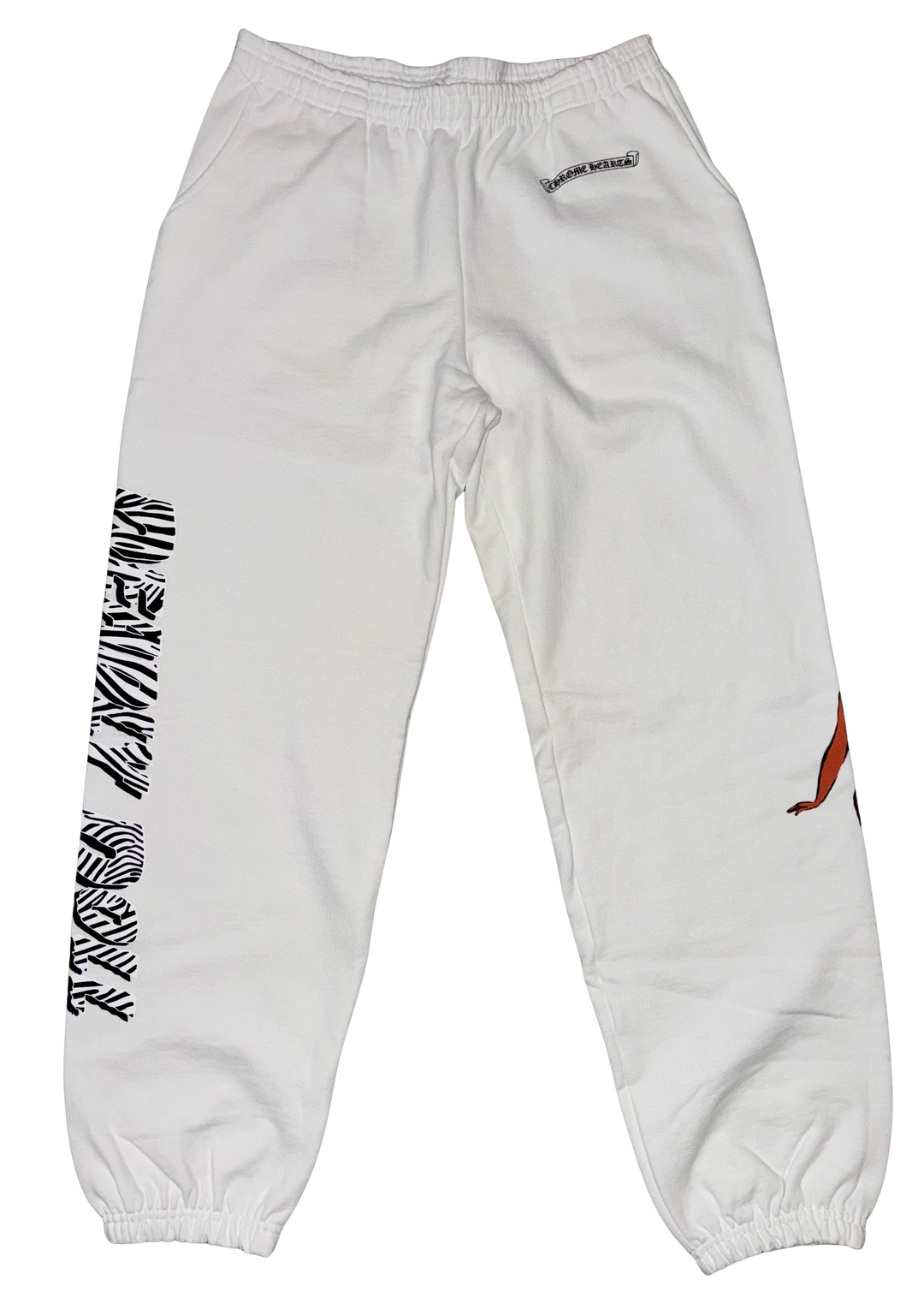 Chrome Hearts Deadly Doll 'Zebra Logo' White Sweatpants