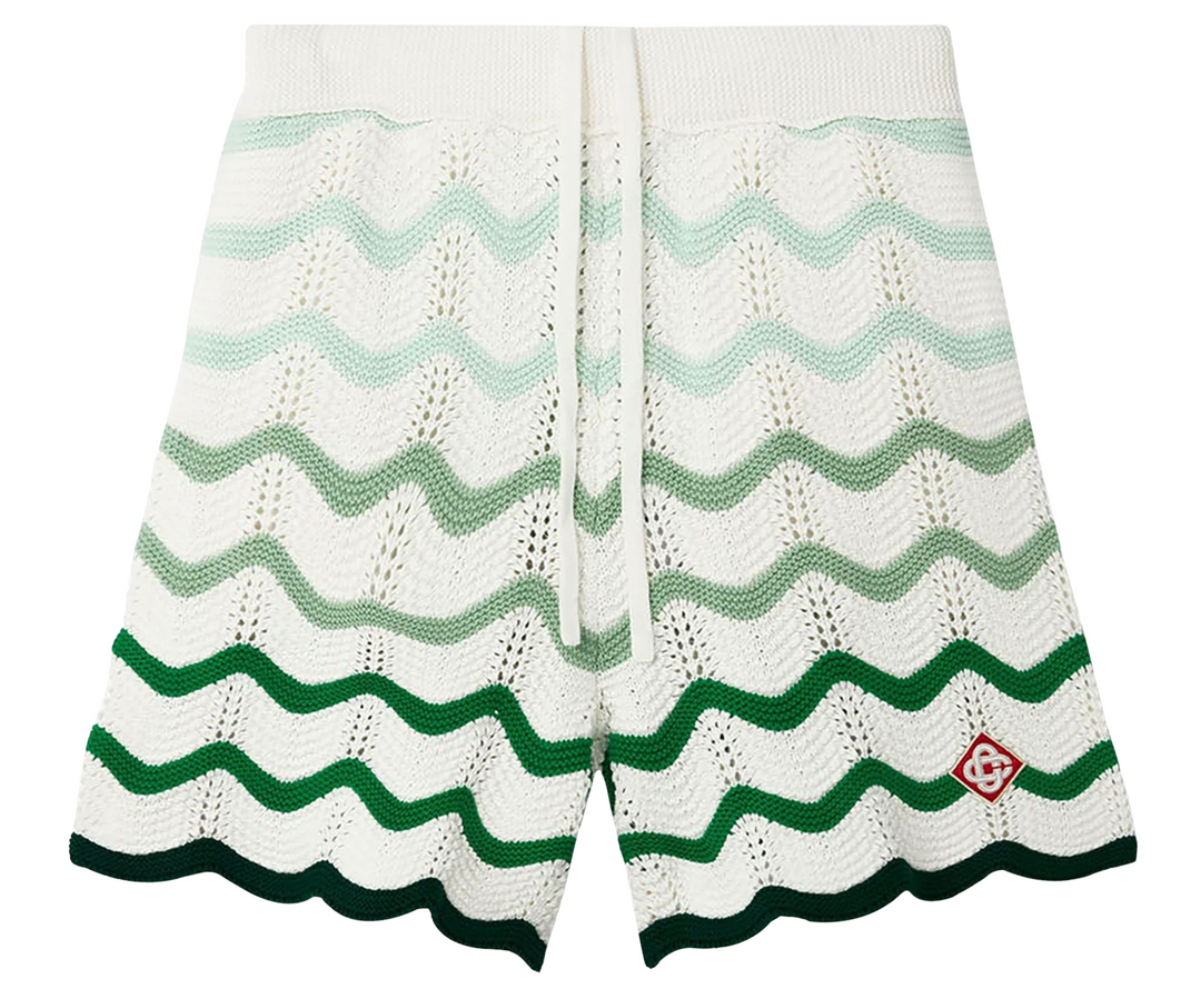 Casablanca 'Green Gradient' Wave Knit Shorts
