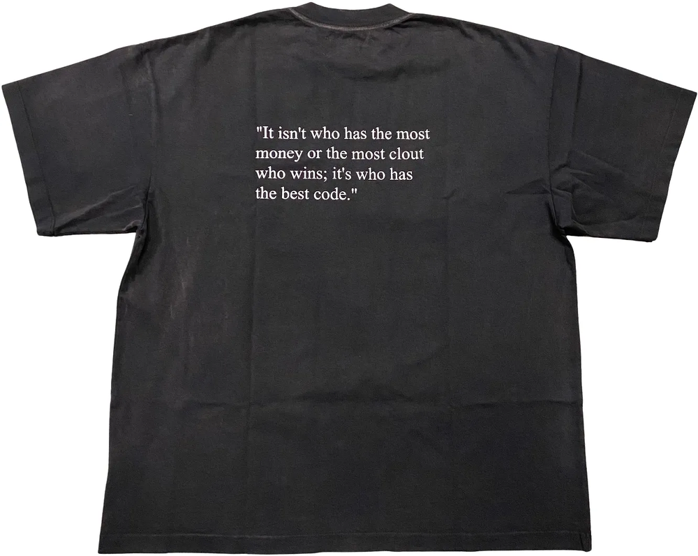 Satoshi Nakamoto 'Best Code' Black Tee