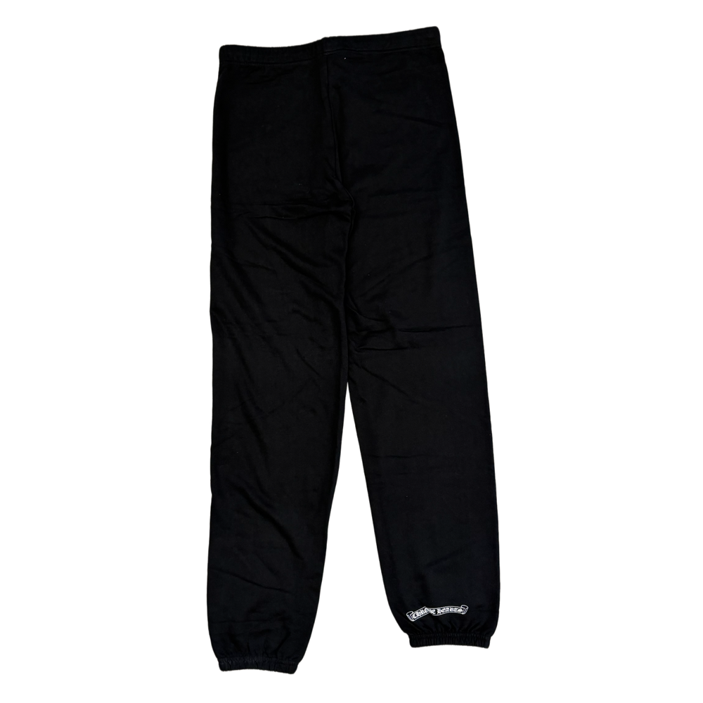 Chrome Hearts 'White Cemetery Cross' Black Sweatpants