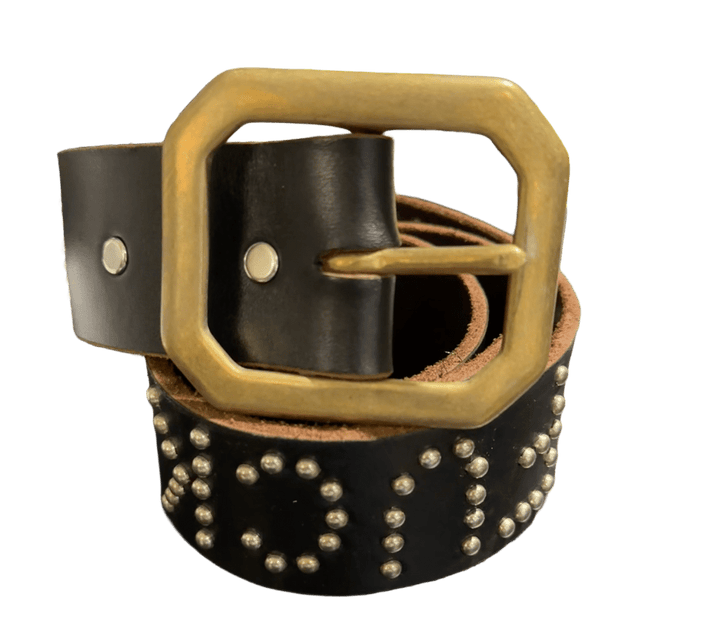 Studded 'Fuck Off Red Leather' Sun Gem