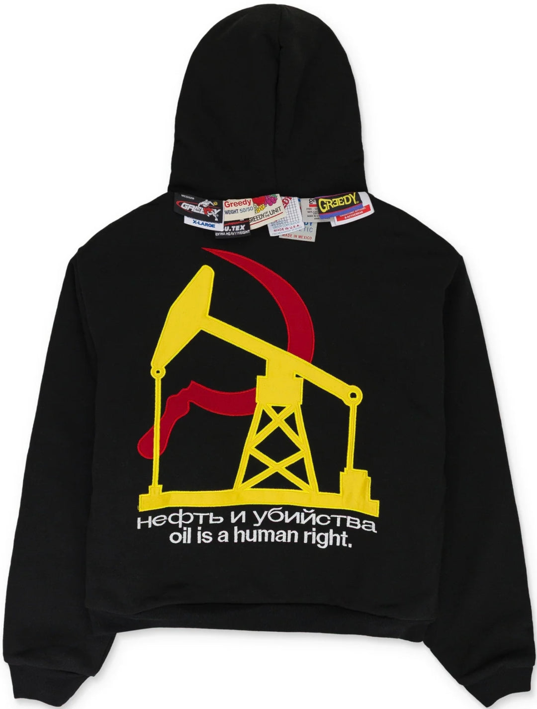 Murd333r.fm x Greedy Unit 'Oil' Black Zip Up Hoodie