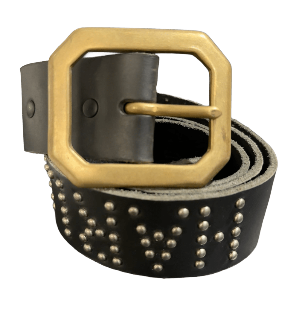 Studded Harley Davidson Black Leather Sun Gem' Black Belt