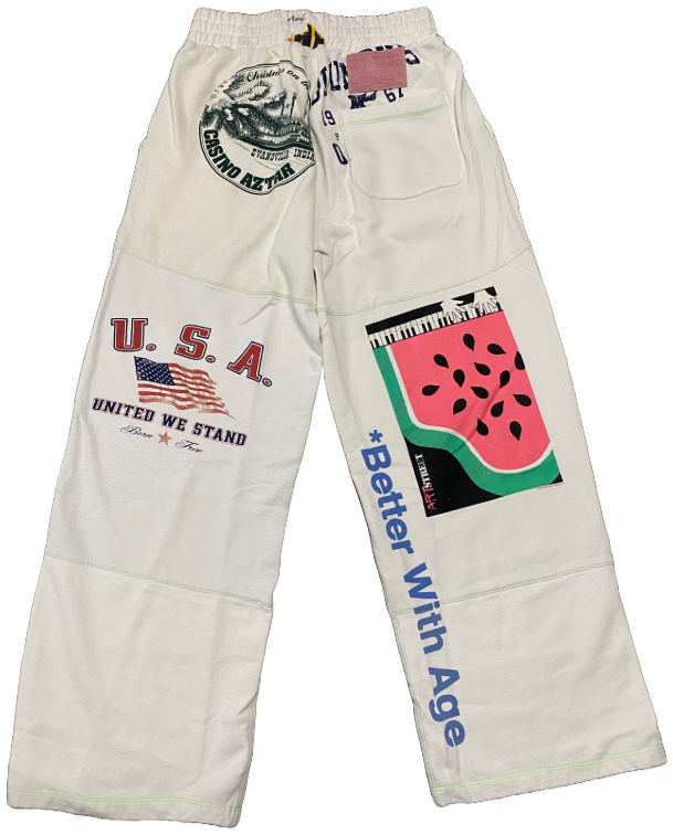 *Better With Age 'United' White Remoir Sweatpants
