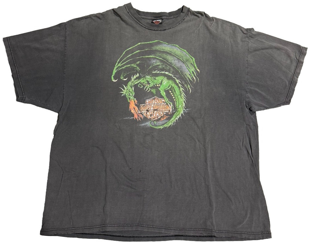 Harley Davidson 'Dragon' Vintage Grey Tee