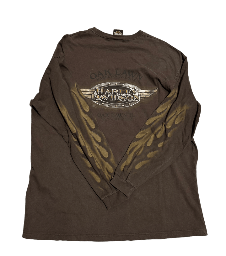 Harley Davidson 'Oak Lawn' Brown Vintage Longsleeve