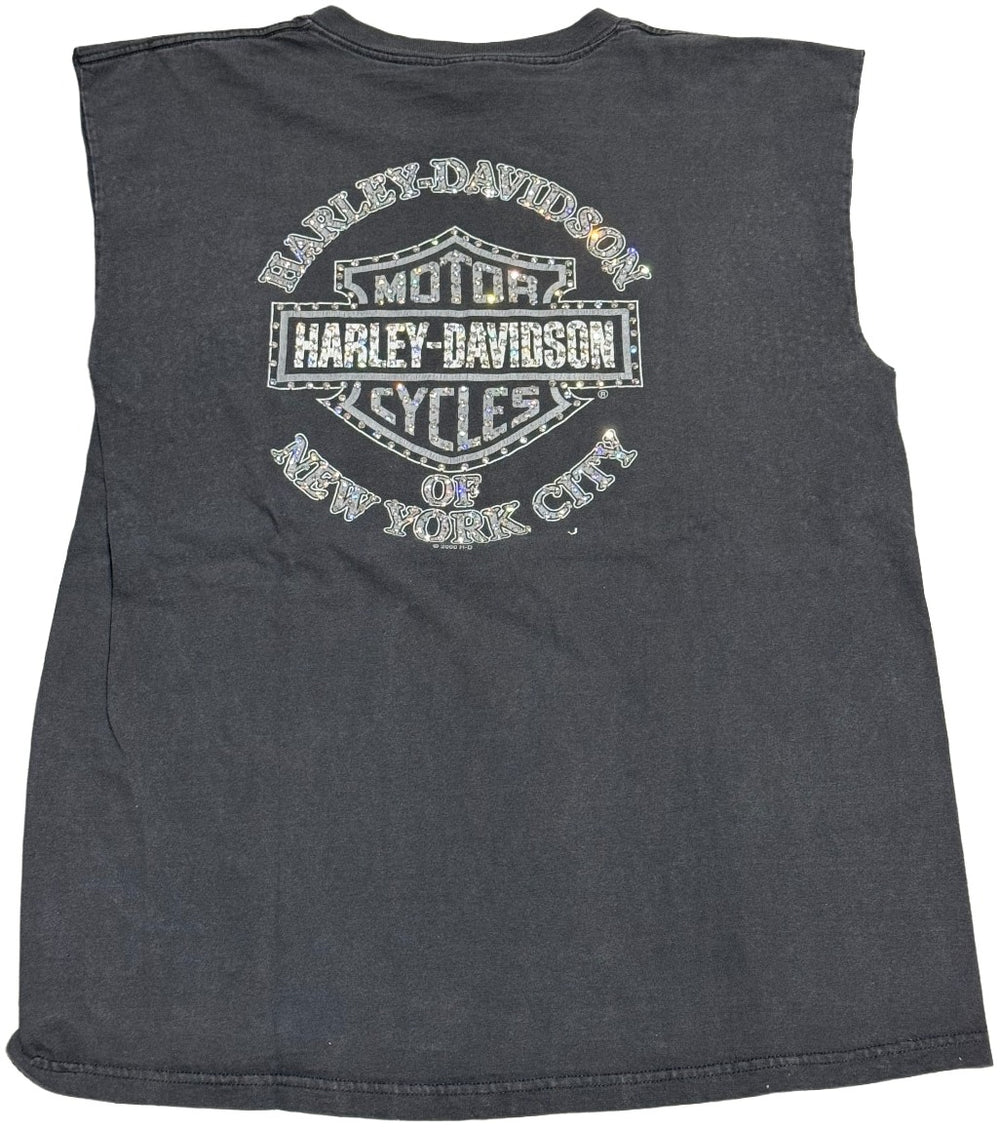 Harley Davidson 'New York City' Rhinestone Vintage Cutoff Tee