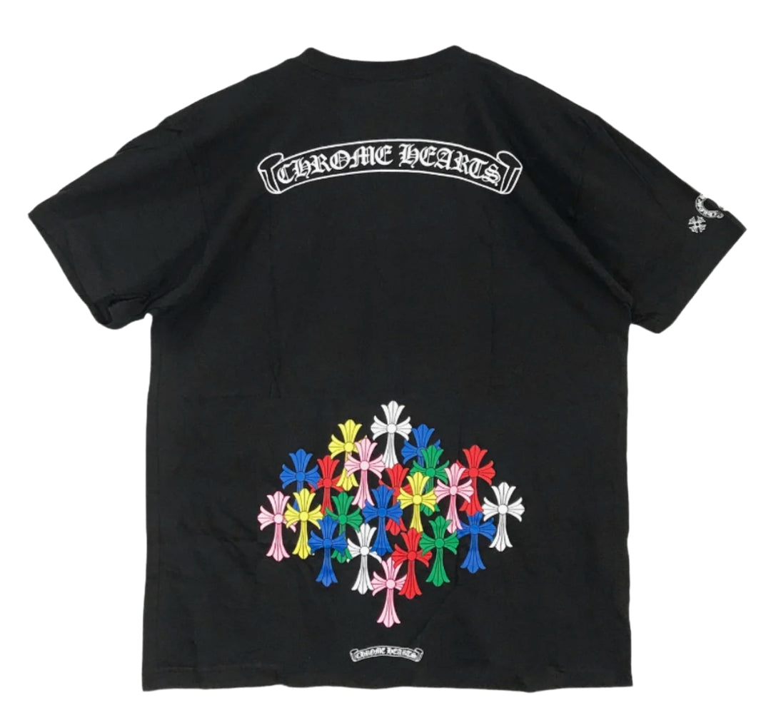 Chrome Hearts 'Multi Color Cross' Black Scroll Tee